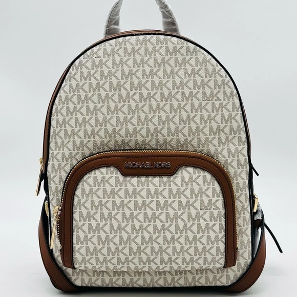 Michael Kors Medium Jaycee Zip Packet Backpack Brown - Picture 1 of 12